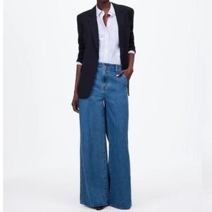 Madewell Wide Sweep Denim Trousers Wide Leg Low Rise Jeans Size 25